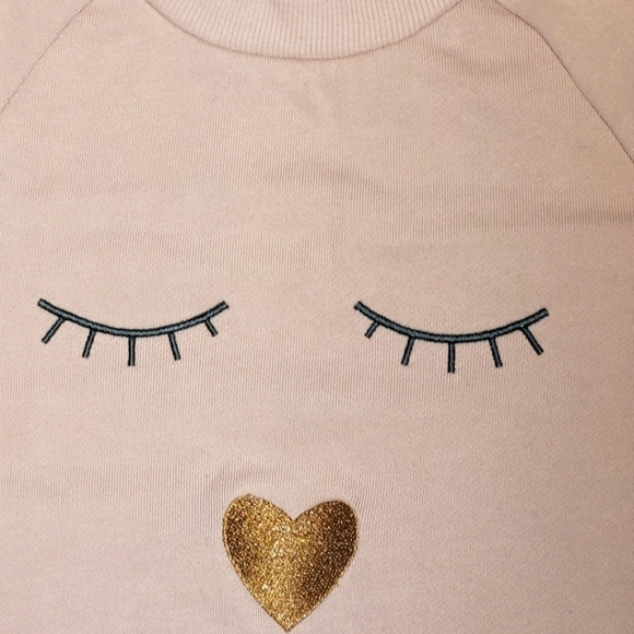 TED BAKER Dusty Pink Evliin Logo Frill Sweatshirt "Wink In Pink" Size 2 US - Picture 3 of 16